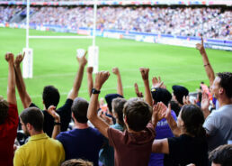 Rugby fans in Lille