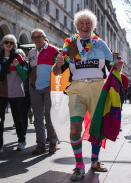 Harlequins rugby fan in colours Dublin