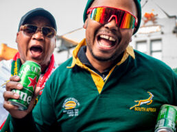 South Africa rugby fans party