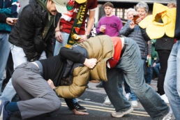 Wales rugby fans scrum outside City Arms pub